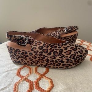 Gentle Souls ‘Nyomi’ Leather Leopard Slingback Platform Sz 9.5
